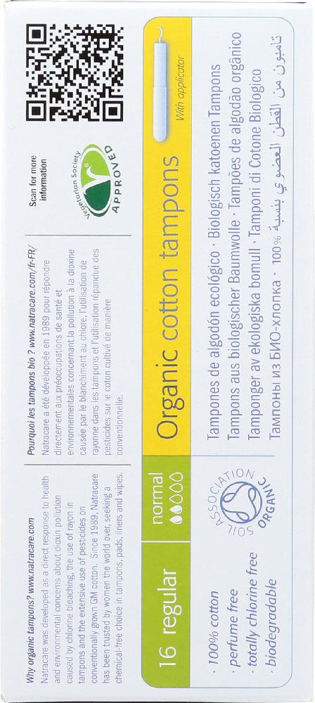 Natracare: Organic Cotton Tampons With Applicator Regular, 16 Tampons - RubertOrganics