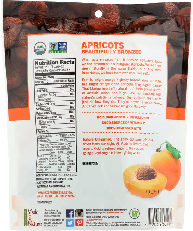 Made In Nature: Organic Tree Ripened Apricots, 6 Oz