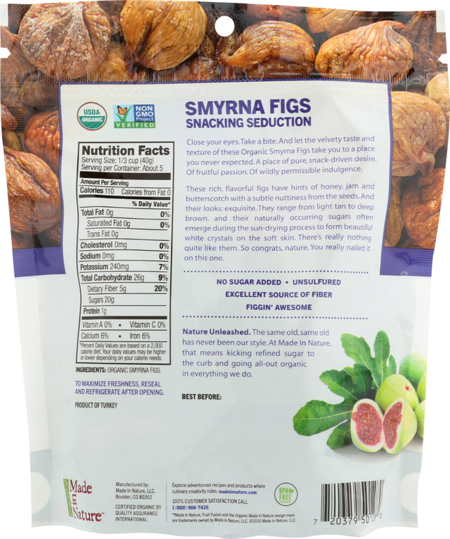 Made In Nature: Organic Smyrna Figs Soft & Sultry Supersnacks, 7 Oz