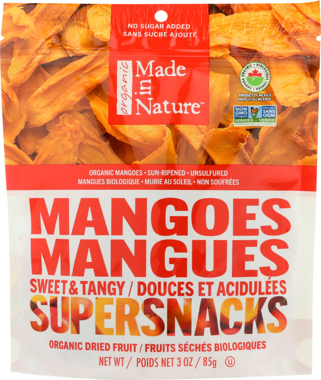 Made In Nature: Organic Mangoes Dried & Unsulfured, 3 Oz