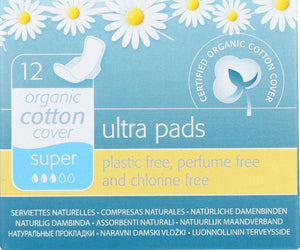 Natracare: Natural Ultra Pads Cotton Cover Super, 12 Pads - RubertOrganics