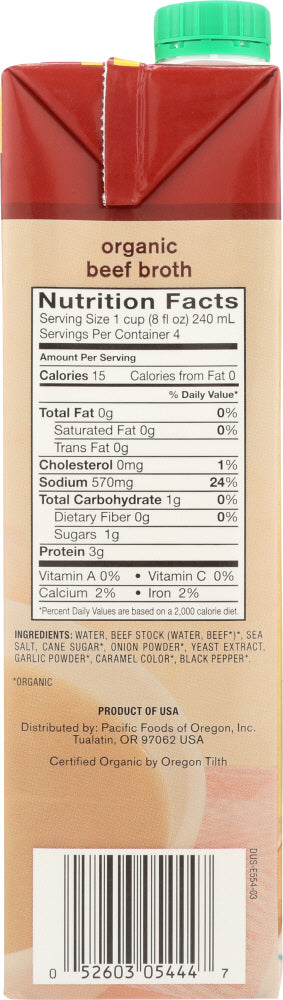 Pacific Foods: Organic Broth Beef, 32 Oz