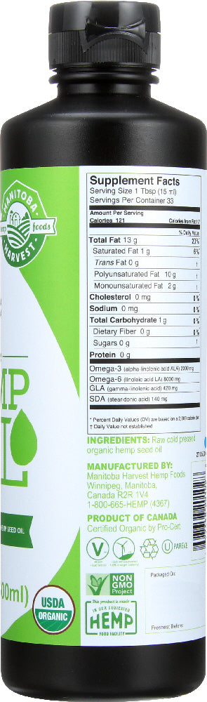 Manitoba Harvest: Organic Hemp Seed Oil, 16.9 Oz