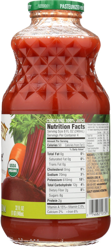 R.w. Knudsen: Organic Low Sodium Very Veggie Juice, 32 Oz