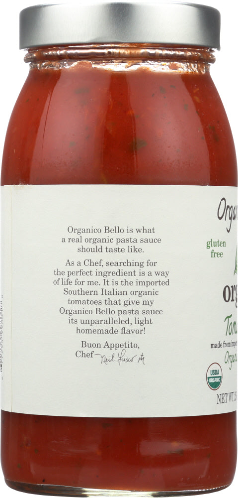 Organico Bello: Organic Pasta Sauce Tomato Basil, 25 Oz