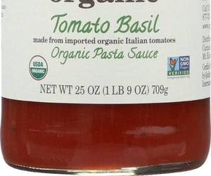 Organico Bello: Organic Pasta Sauce Tomato Basil, 25 Oz