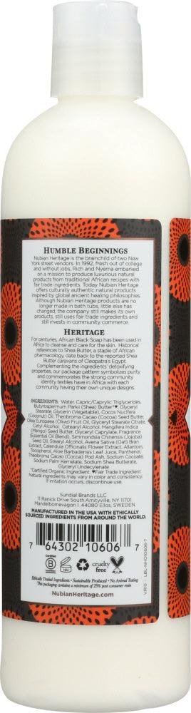 Nubian Heritage: Body Lotion African Black Soap, 13 Oz - RubertOrganics