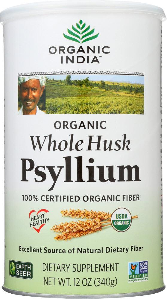 Organic India: Organic Whole Husk Psyllium, 12 Oz - RubertOrganics