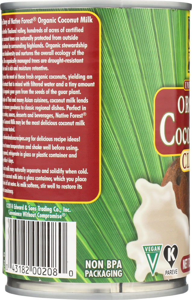 Native Forest: Organic Classic Coconut Milk Unsweetened, 13.5 Oz