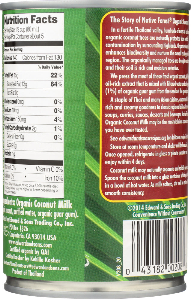 Native Forest: Organic Classic Coconut Milk Unsweetened, 13.5 Oz