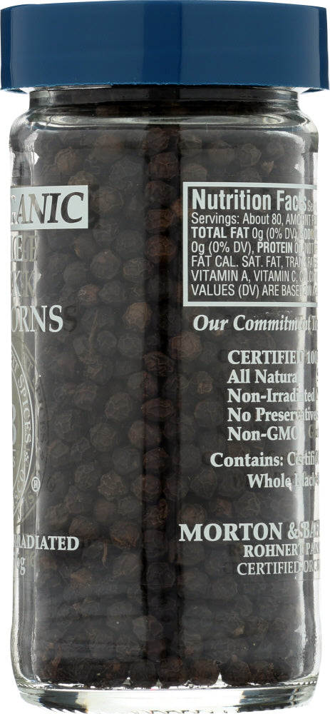 Morton & Bassett: Organic Whole Black Peppercorns, 2 Oz