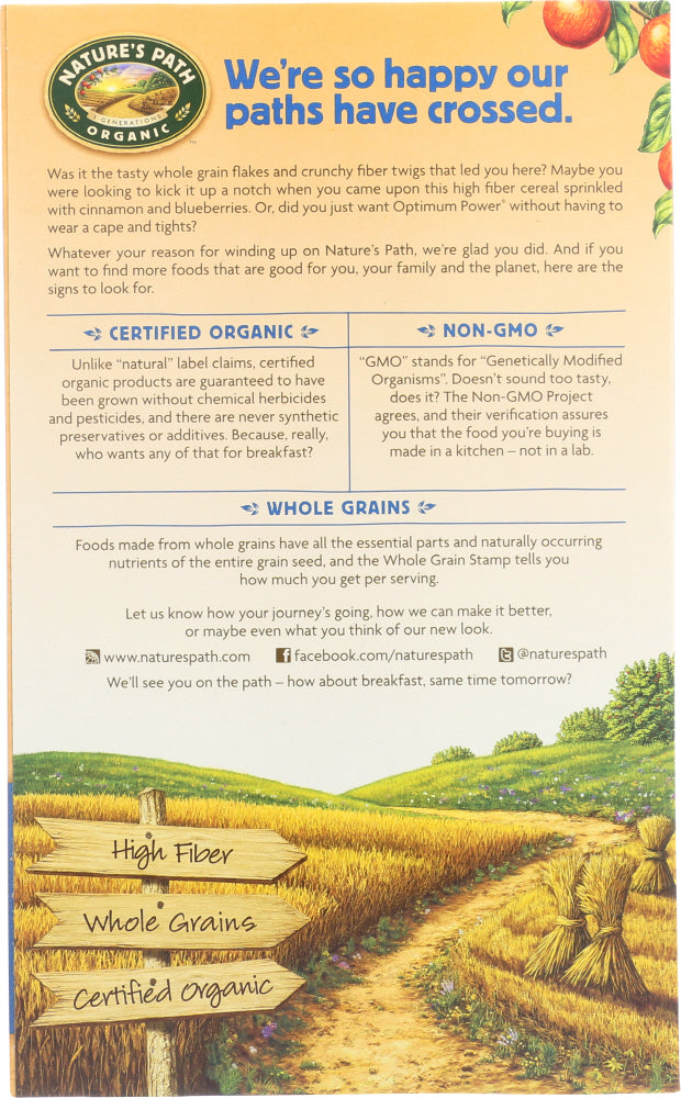Nature's Path: Organic Optimum Power Cereal Blueberry Cinnamon Flax, 14 Oz