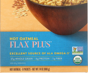 Nature's Path: Organic Instant Hot Oatmeal Flax Plus 8 Packets, 14 Oz