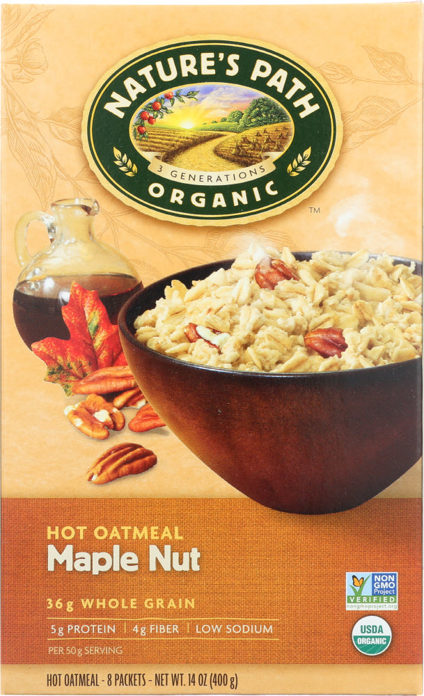 Nature's Path:  Organic Instant Hot Oatmeal Maple Nut 8 Packets, 14 Oz