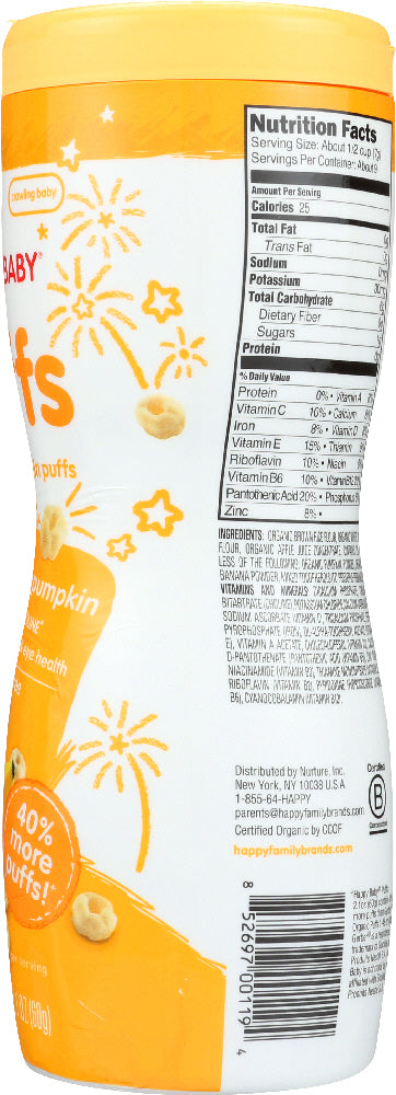 Happy Baby: Organic Puffs Banana & Pumpkin, 2.1 Oz