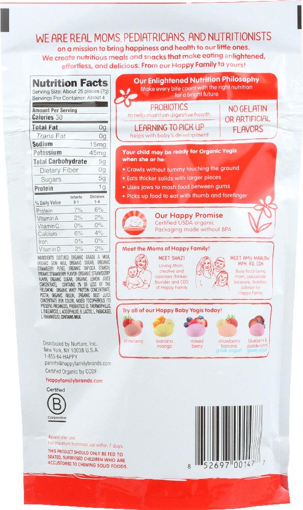 Happy Baby: Organic Yogis Yogurt And Fruit Snacks Strawberry, 1 Oz - RubertOrganics