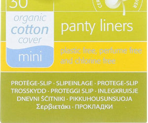 Natracare: Organic And Natural Panty Liners Cotton Cover Mini, 30 Liners - RubertOrganics