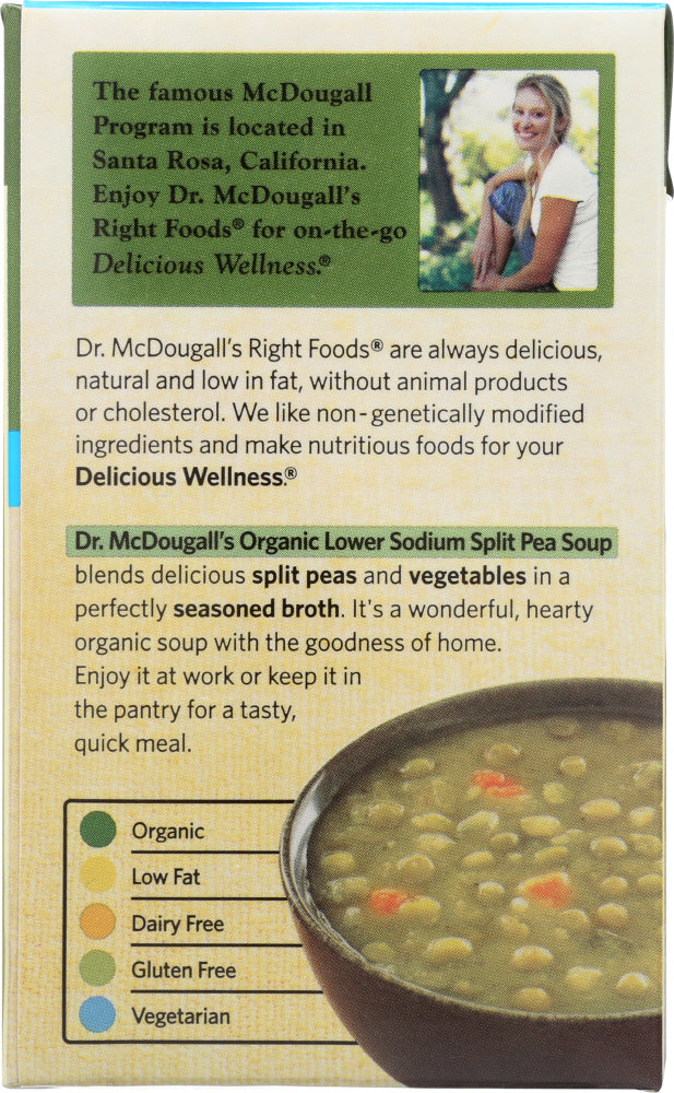 Dr. Mcdougall's: Organic Soup Split Pea Lower Sodium, 17.6 Oz