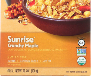 Natures Path: Organic Sunrise Cereal Gluten Free Crunchy Maple, 10.6 Oz