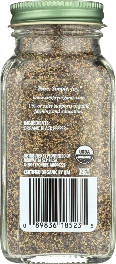 Simply Organic: Black Pepper, 2.31 Oz