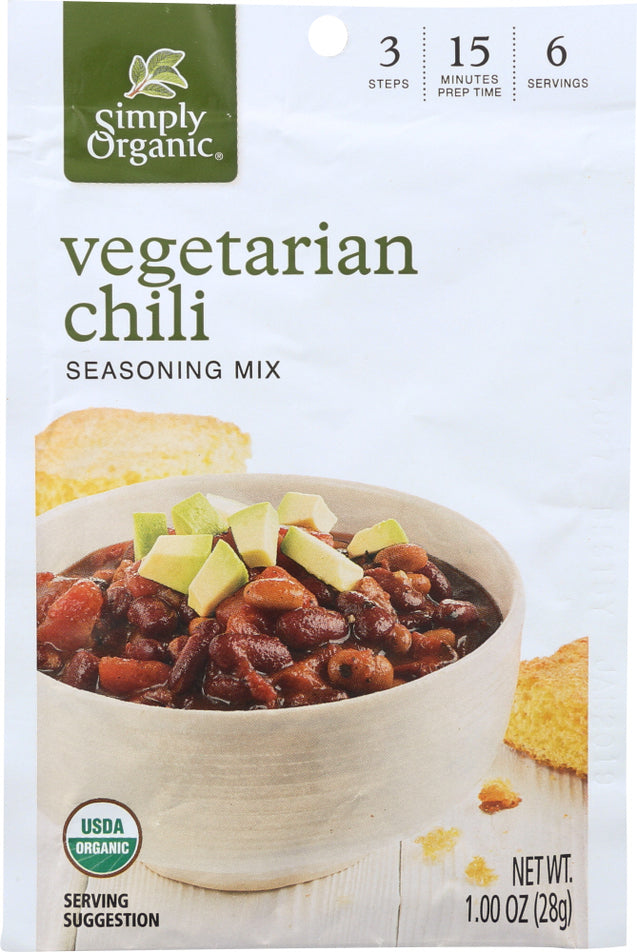 Simply Organic: Seasoning Mix Vegetarian Chili, 1 Oz