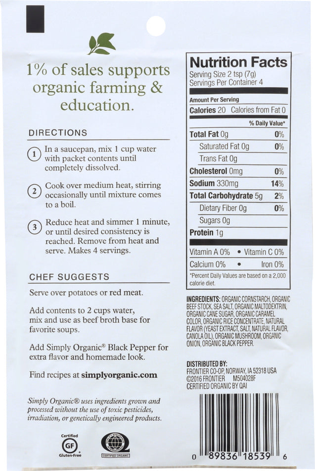 Simply Organic: Brown Gravy Seasoning Mix, 1 Oz