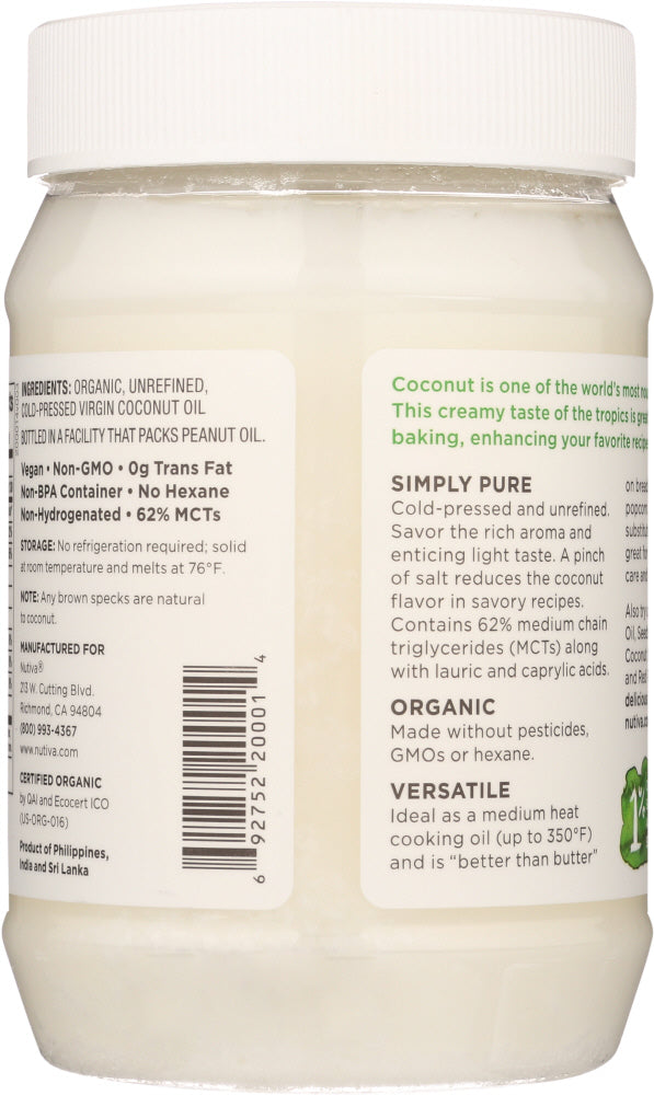 Nutiva: Organic Virgin Coconut Oil, 15 Oz