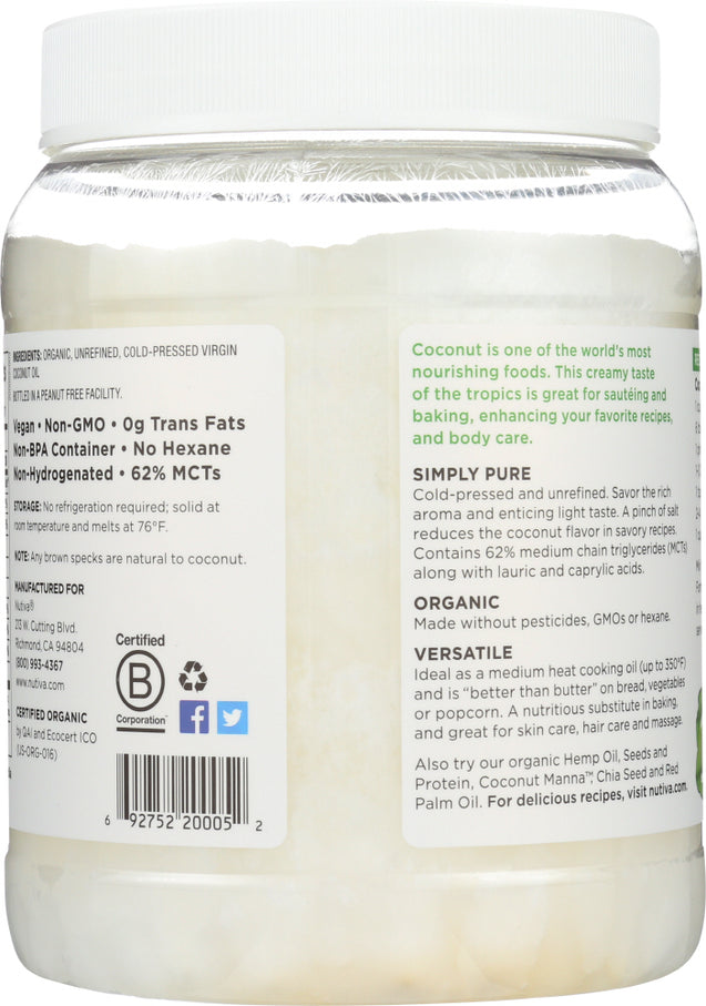 Nutiva: Organic Virgin Coconut Oil, 54 Oz
