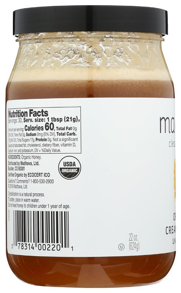 Madhava: Organic Very Raw Honey, 22 Oz - RubertOrganics