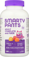 Smartypants: Adult Complete + Fiber + Multi + Omega 3 + Vitamin D, 180 Gummies