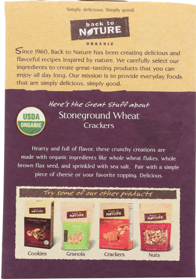 Back To Nature: Organic Stoneground Wheat Crackers, 6 Oz