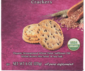 Back To Nature: Organic Stoneground Wheat Crackers, 6 Oz