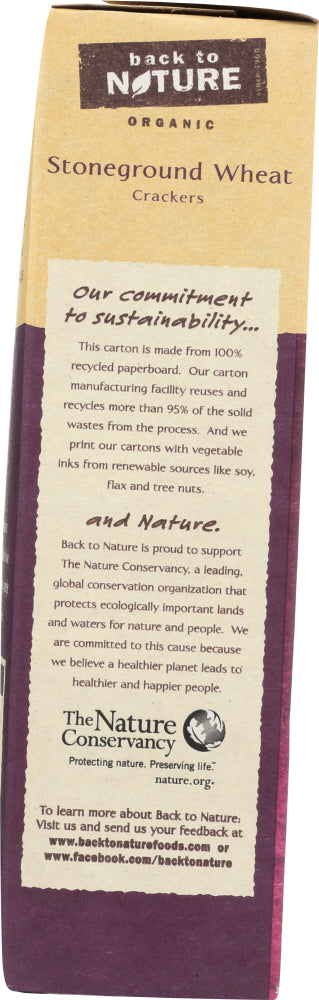 Back To Nature: Organic Stoneground Wheat Crackers, 6 Oz