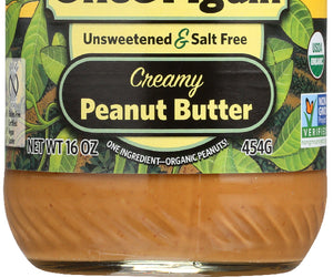 Once Again: Organic Peanut Butter Creamy No Salt, 16 Oz