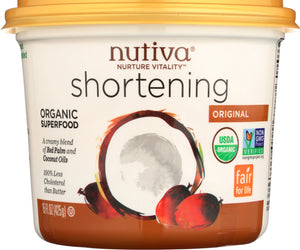 Nutiva: Organic Shortening Original Red Palm And Coconut Oils, 15 Oz