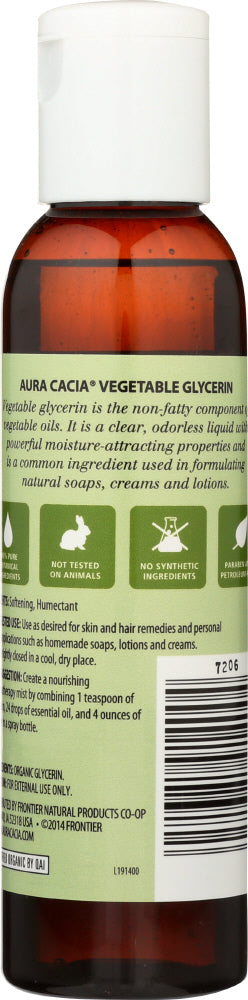 Aura Cacia: Organic Vegetable Glycerin, 4 Oz
