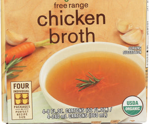 Pacific Foods: Organic Broth Chicken Free Range 4 Pack (8 Oz Each), 32 Oz
