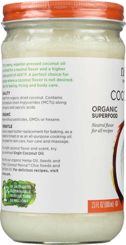 Nuitiva: Organic Coconut Oil Refined, 23 Oz