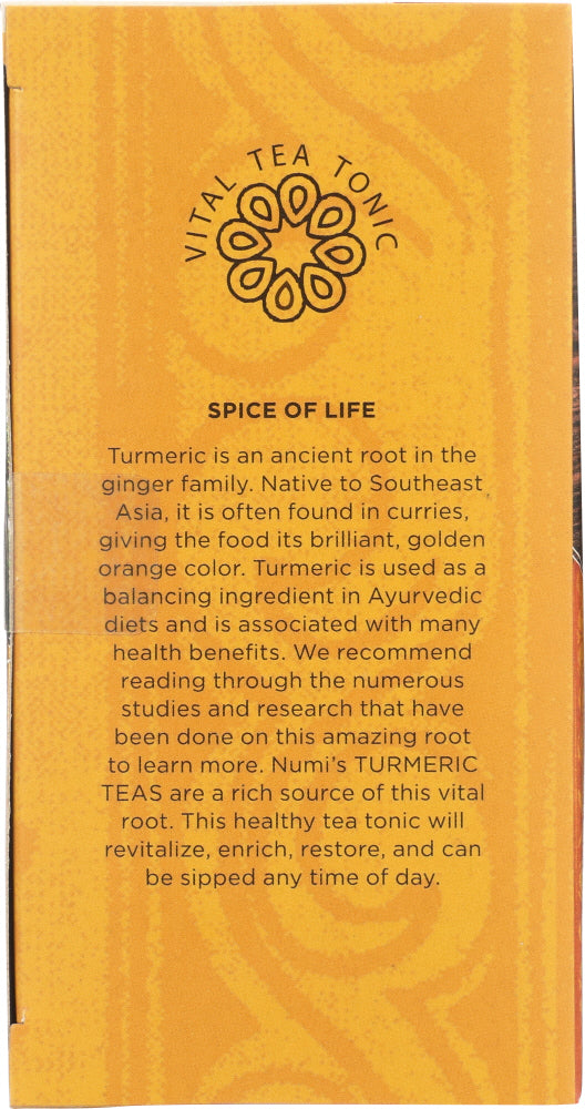 Numi Teas: Organic Turmeric Tea Three Roots, 12 Tea Bags