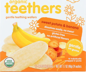 Happy Baby: Gentle Teething Wafers Banana & Sweet Potato Org, 1.7 Oz - RubertOrganics