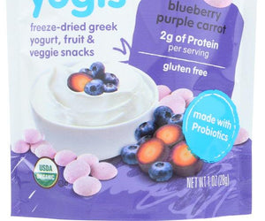 Happy Baby: Yogis Blueberry Purple Carrot Greek Yogis 1 Oz - RubertOrganics