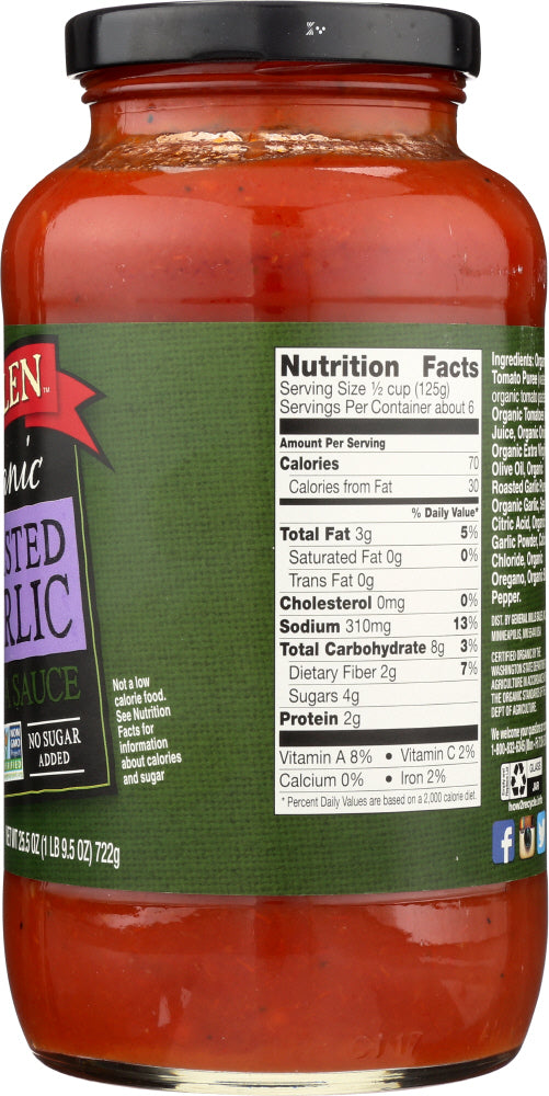 Muir Glen: Organic Pasta Sauce Roasted Garlic, 25.5 Oz