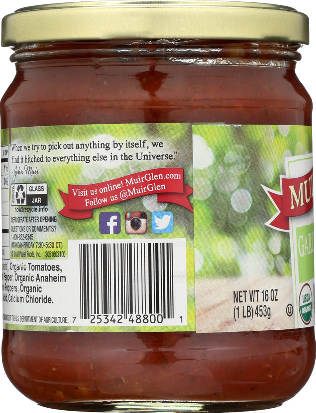 Muir Glen: Organic Medium Salsa Garlic Cilantro, 16 Oz