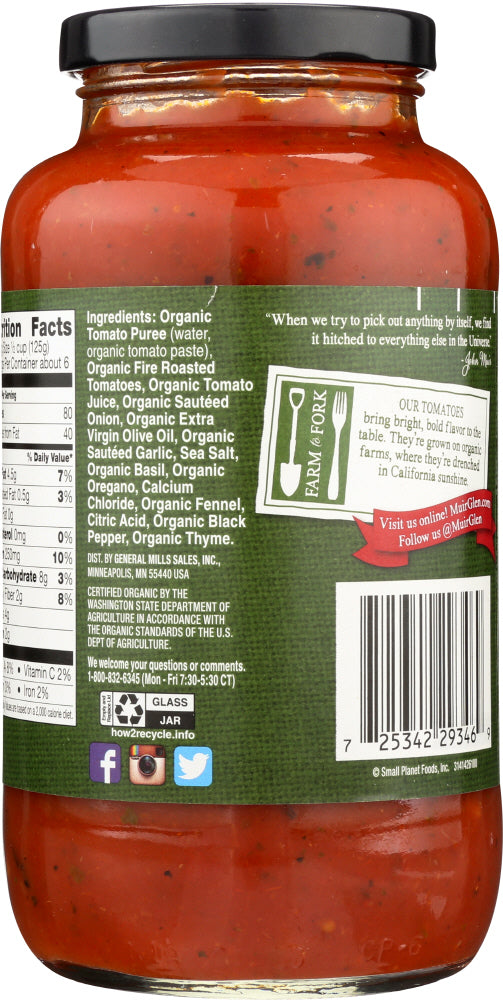 Muir Glen: Organic Pasta Sauce Fire Roasted Tomato, 25.5 Oz