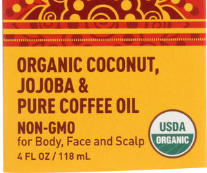 Desert Essence: Organic Coconut Jojoba Oil And Coffee Oil, 4 Oz