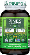 Pines Wheat Grass: Organic Wheat Grass 500 Mg, 250 Tablets