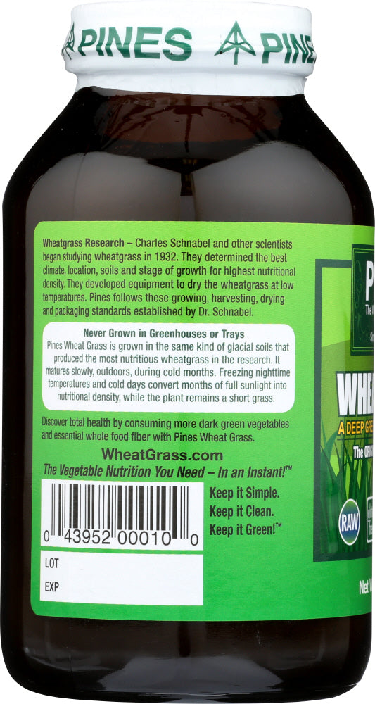 Pines Wheat Grass: Organic Wheat Grass Powder, 10 Oz