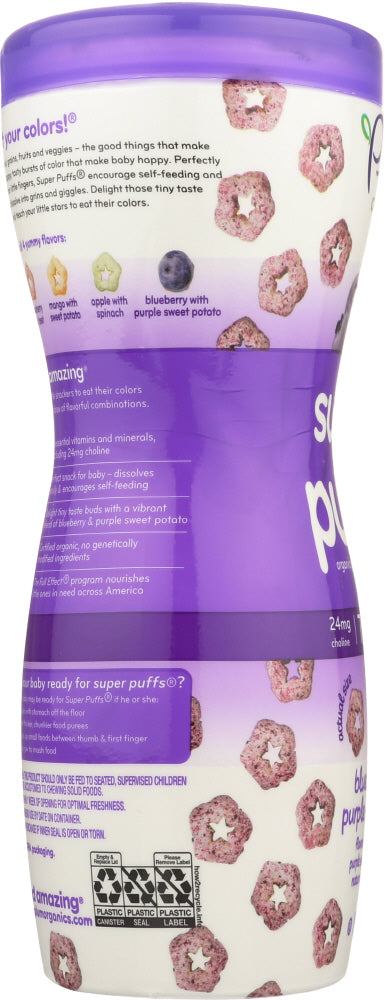 Plum Organics: Super Puffs Organic Veggie, Fruit & Grain, Blueberry Purple Sweet Potato, 1.5 Oz