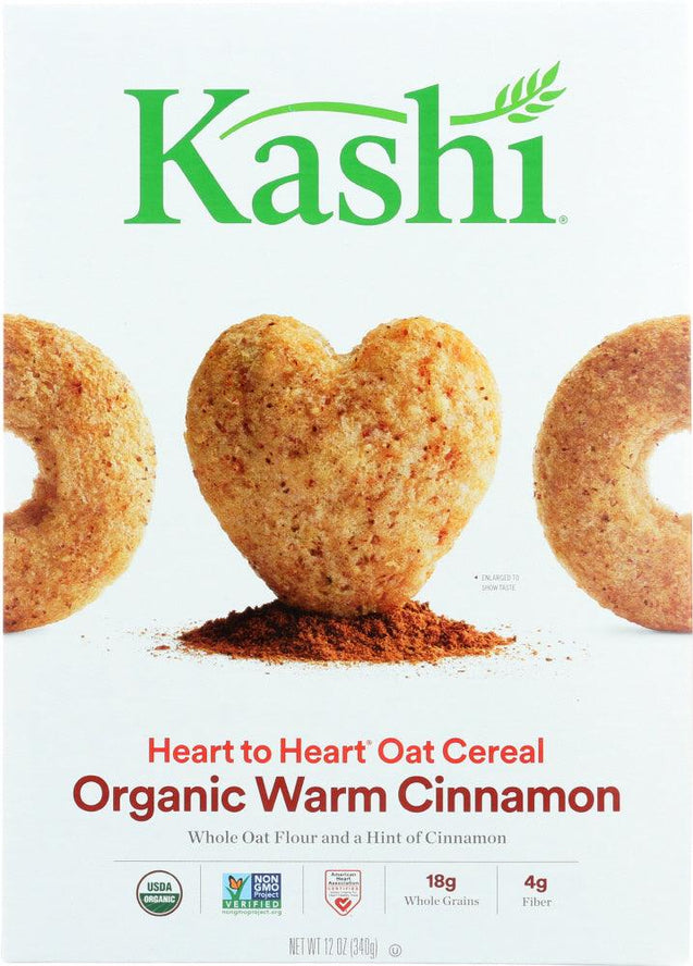 Kashi: Organic Heart To Heart Warm Cinnamon Oat Cereal, 12 Oz - RubertOrganics