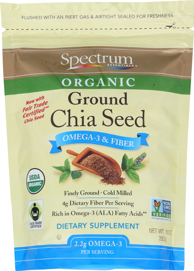 Spectrum Essentials: Ground Chia Seed Omega-3 & Fiber, 10 Oz